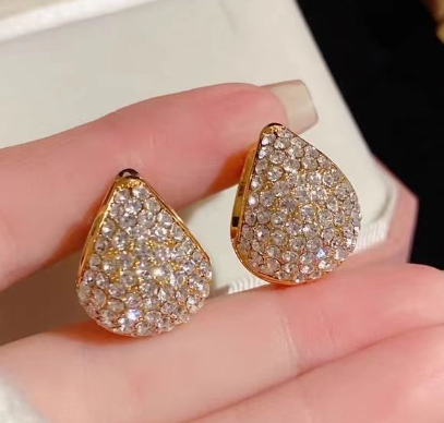 Pendientes de Perla con Cristal — Gota Dorada