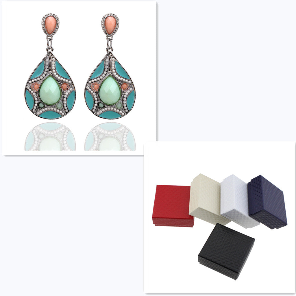 Pendientes de Perla con Cristal — Caja de Regalo