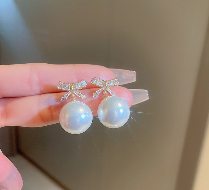 Pendientes de Perla Doble Aro — Plateado 925