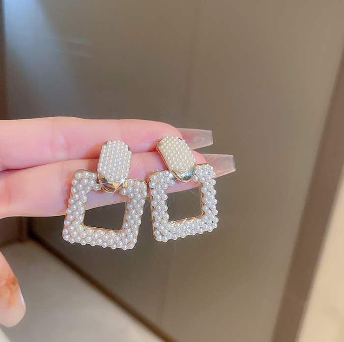Pendientes de Perla Doble Aro — Plateado 925