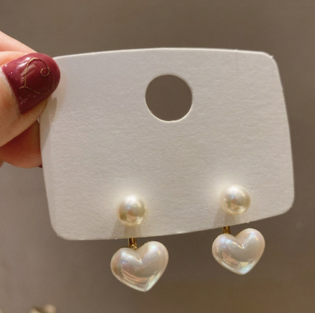 Pendientes de Perla Doble Aro — Plateado 925