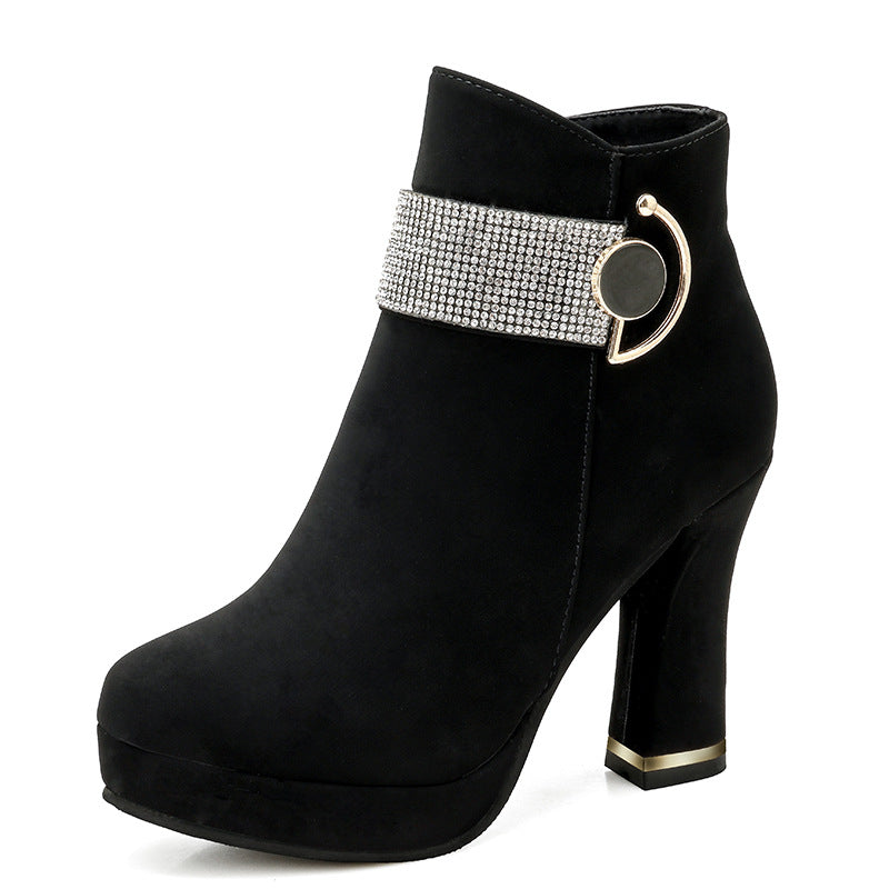 Botines Chunky con Strass — Tacón y Plataforma
