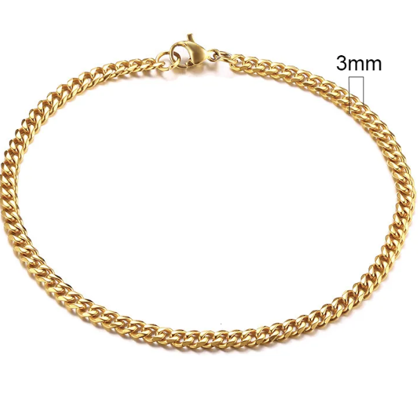 Pulsera Cubana Bañada en Oro