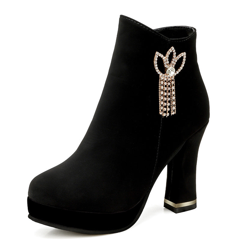 Botines Chunky con Strass — Tacón y Plataforma