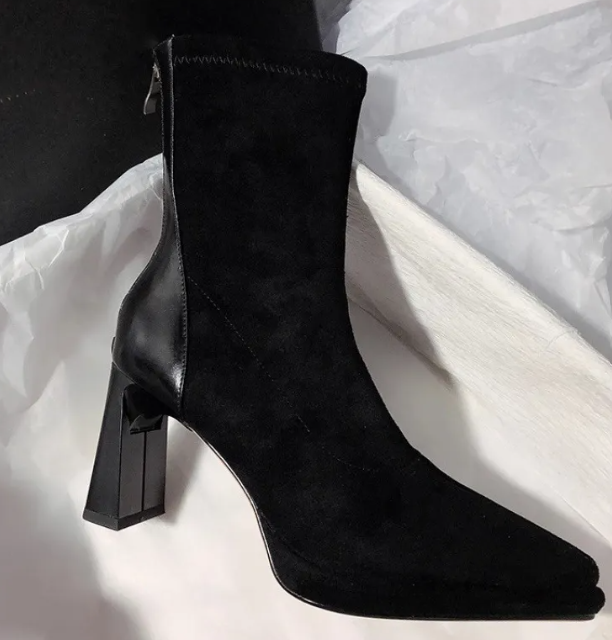 Botines Chic con Tacón Grueso