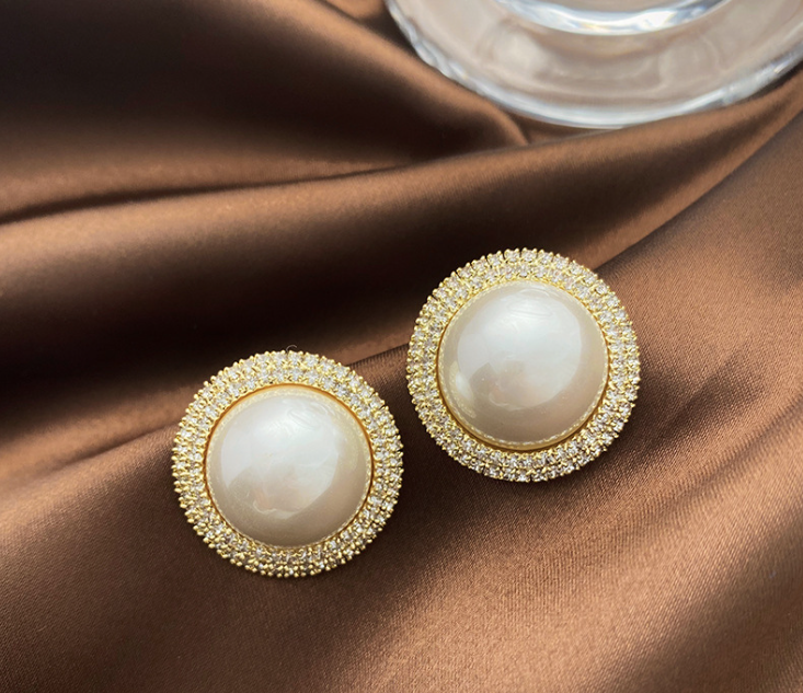 Pendientes de Perla Doble Aro — Plateado 925